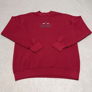 VTG 90s Sweatshirt Large Womens Red Wolf Haven International Tenino Washington